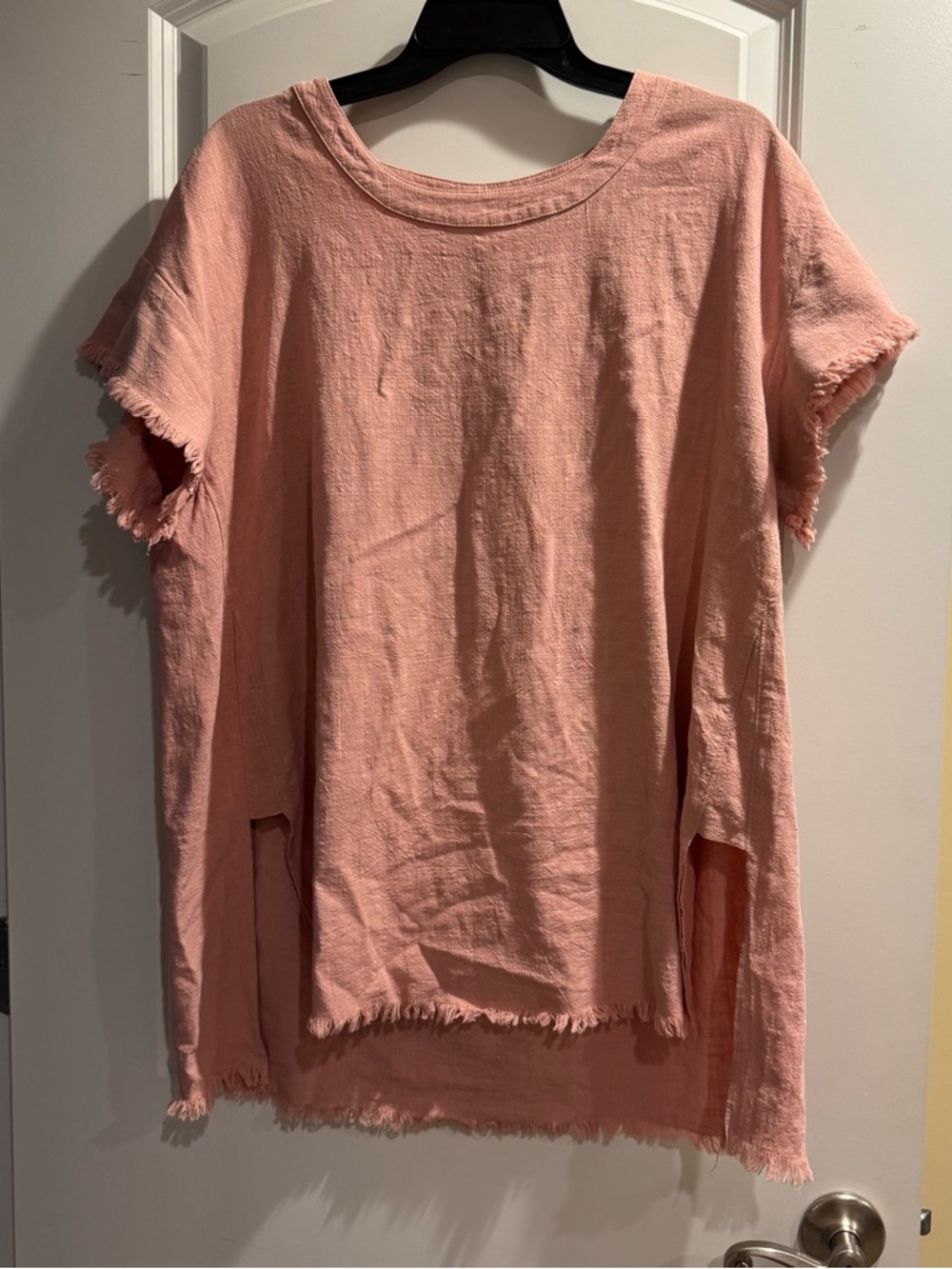 Umgee Dusty Pink Textured Linen-Blend Top